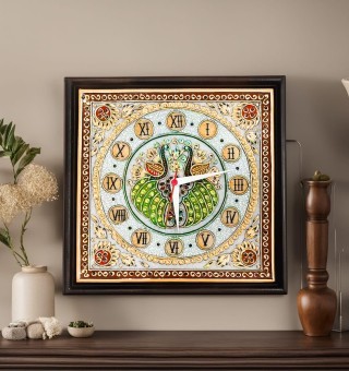 Wooden Wall Clock Marble handmade design